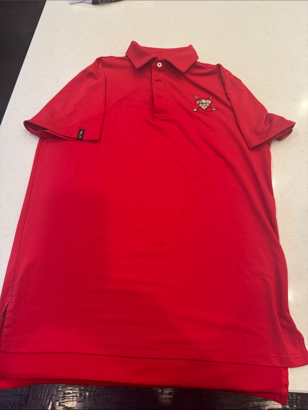 RLX Ralph Lauren Red Short-Sleeve Polo Crest Patch medium ? See measurements